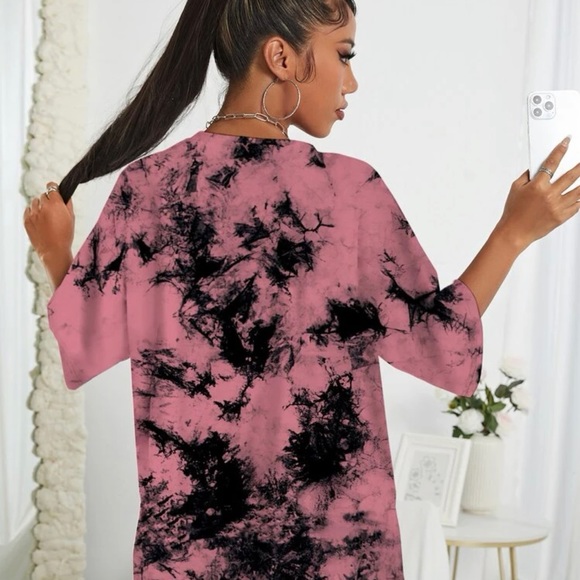 EZwear Tie Dye Drop Shoulder Oversized T- Shirt *NEW* - Picture 2 of 6